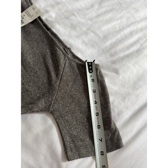 NWT Forever 21 Knit Crop Top Heather Gray Women's Small Off the Shoulder - Picture 5 of 7